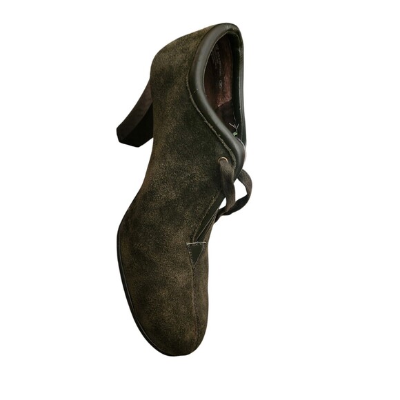 Aerosoles Women's Role Reversal Bootie Heel Green Suede Oxford Style Size 7 - Picture 3 of 14